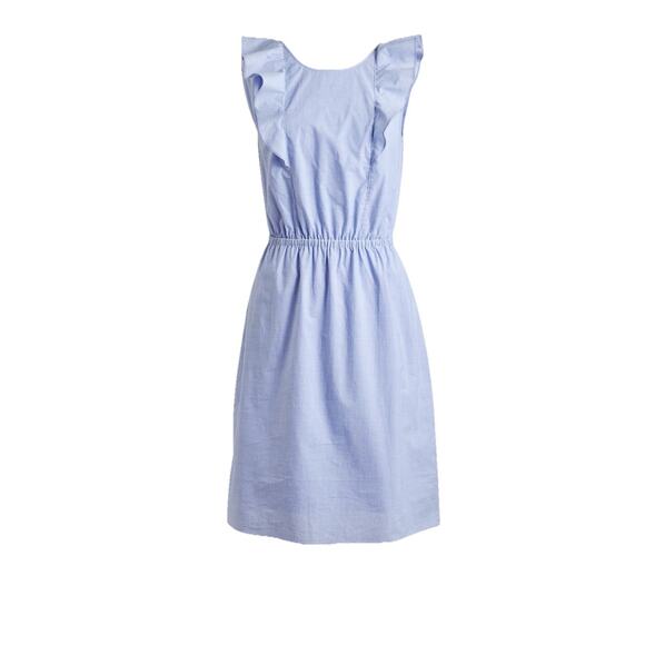 J.Crew Factory Dresses & Skirts - J. Crew Flutter Ruffle Sleeveless Dress Blue Cotton, Cottagecore Preppy - Size 6